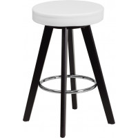 Flash Furniture CH-152600-WH-VY-GG Trenton Series 24" High Contemporary White Vinyl Counter Height Stool